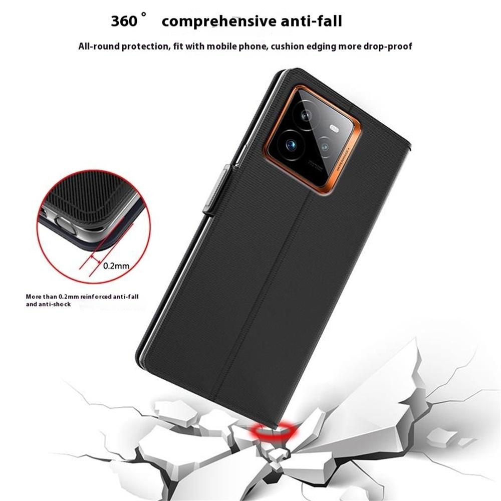 Pro Realme GT 7 Pro 5G Pouzdro Stojan PU Kůže Kryt na Telefon Držák na Karty Zrcátko