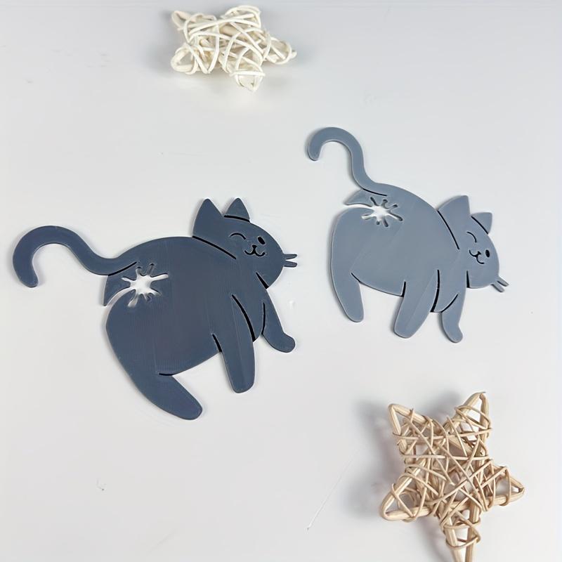 3pcs Cute & Durable Cat Butt Clips - Plastic, Easy To Use for Food Bags, Kitchen & Dining, Organizing Snacks