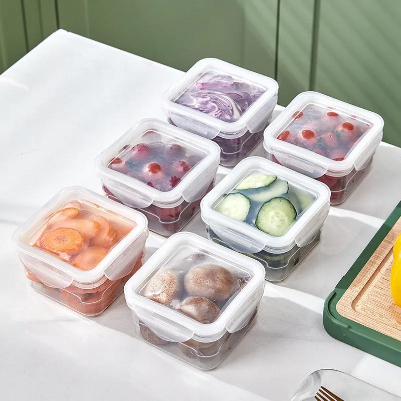 Plastic Storage Box Food Transparent Organizer 350ml Storage Box Film Food Storage For Keep Fresh for Kitchen Vegetable Fruit