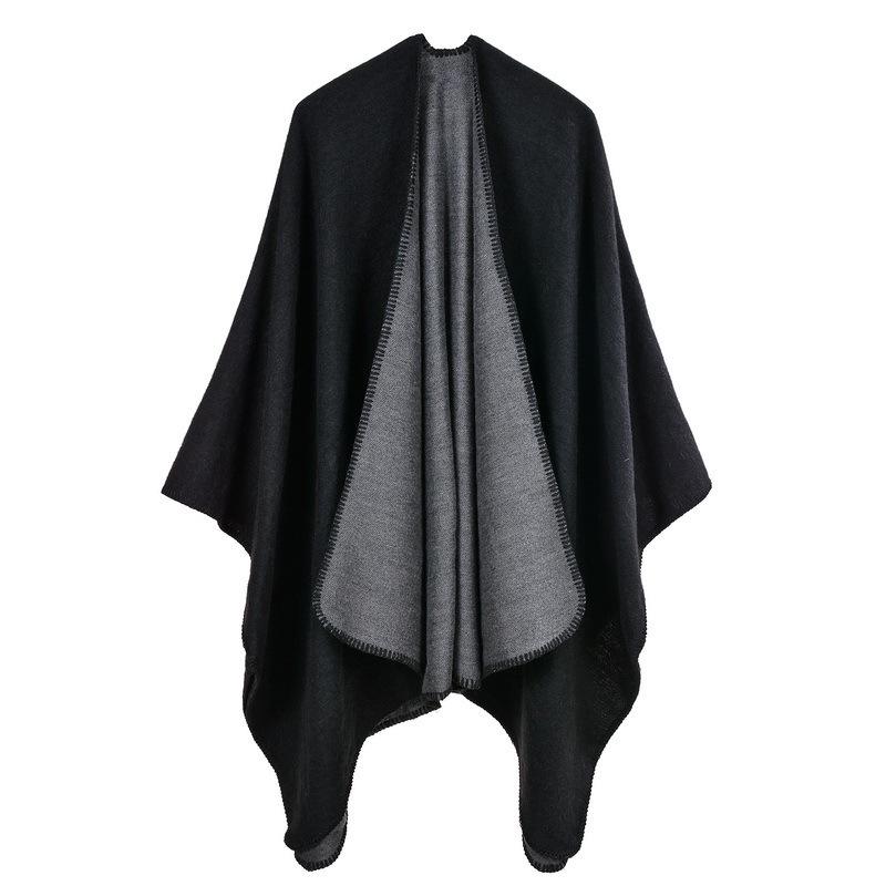 New Yunnan Ethnic Style Double-Sided Shawl: Versatile Warm Cloak Scarf for Women