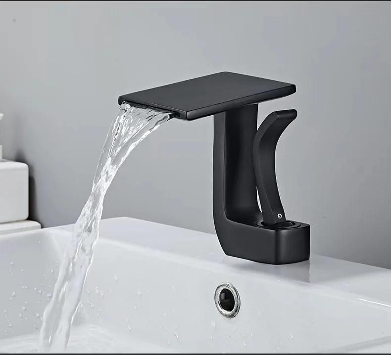 Tuqiu Bathroom Faucet Brass Gold White Bathroom Basin Faucet Cold And Hot Water Mixer Sink Tap Deck Mounted Black & Gold Tap