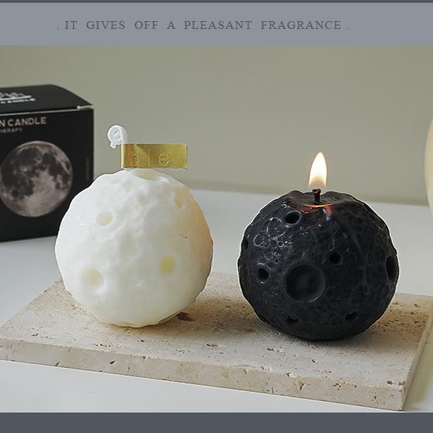 Moon Scented Candle DIY Creative Black Spherical Fragrance