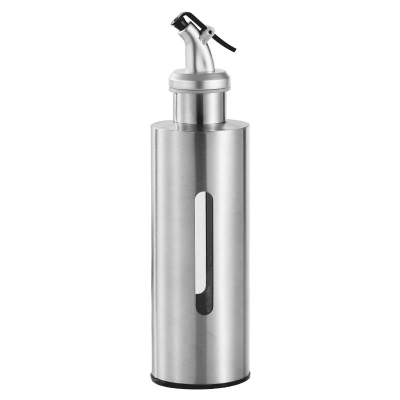 Stainless Steel Oil Dispenser Visible Control Kitchen Condiment Bottle for Soy Sauce Vinegar BBQ Gold Plated