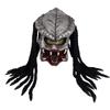 Predator Mask with Dreads Hair Alien Xenomorph Hunter Predator Helmet Motorcycle Halloween Cosplay Props