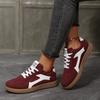Plus Size Spring and Autumn Sneakers European and American Retro Lace-Up Casual Women's Color Block Sneakers