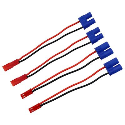 2 Pairs JST To EC3 Male To Female Lipo Connector Adapter with 10cm 20awg Wire for RC FPV Racing Drone, Multicopters, Quadcopters, Gimbals, Aerial