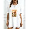 Oversized T Shirt Black Sunflower And Eyes Art Print Graphic Tee For Casual Wear