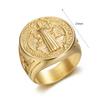 Hip Hop Dorato St. Anello Benedict in Acciaio al Titanio per Uomo Gioielli Religiosi alla Moda