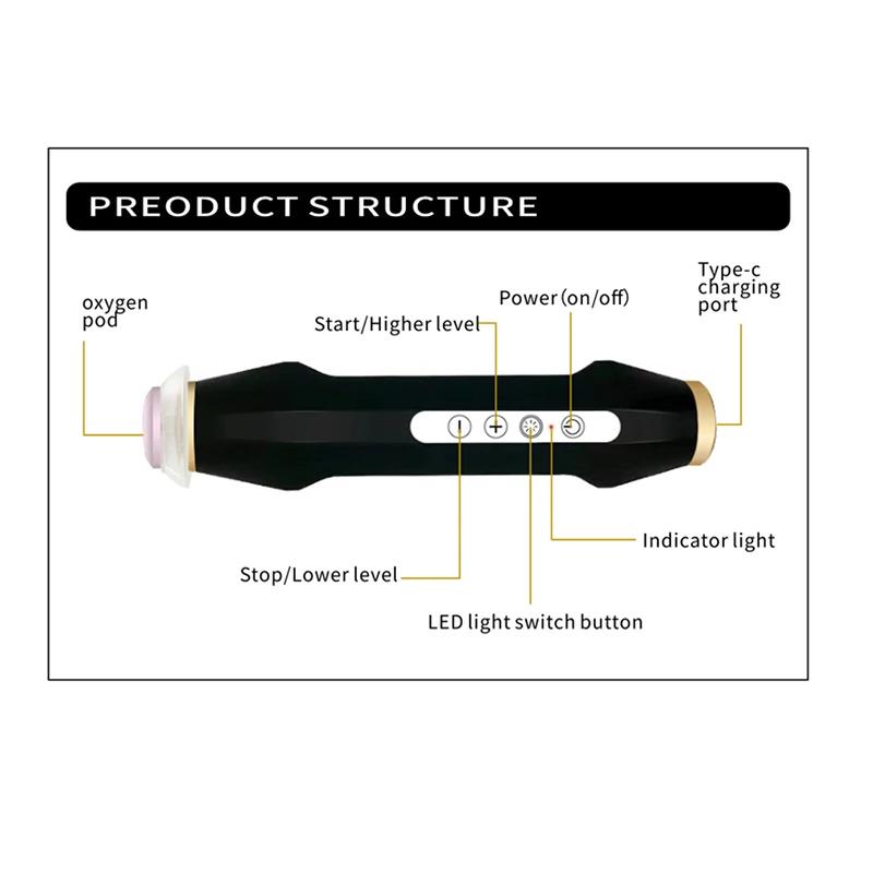 Przenośne urządzenie do pielęgnacji urody CO2 Bubble, zestaw do pielęgnacji twarzy z kapsułkami dotleniającymi, do wielokrotnego ładowania