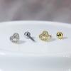 Heart Earrings for Women Dainty Helix Piercing Trend 2024 Silver Color Zircon Tragus Daith Lobe Cartilage Ear Studs Body Jewelry