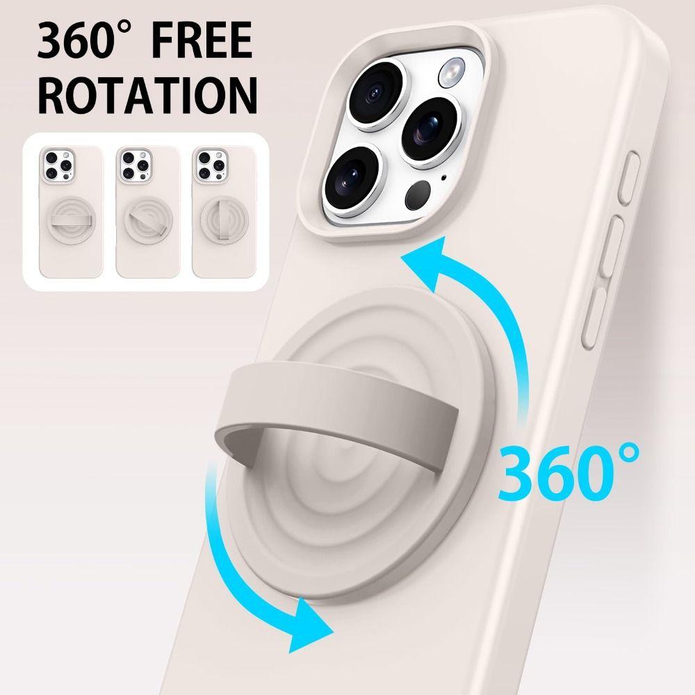 Universal Silicone Magnetic Phone Grip 360° Rotation Solid Color Finger Loop Grip Portable Soft Phone Ring Holder For MagSafe