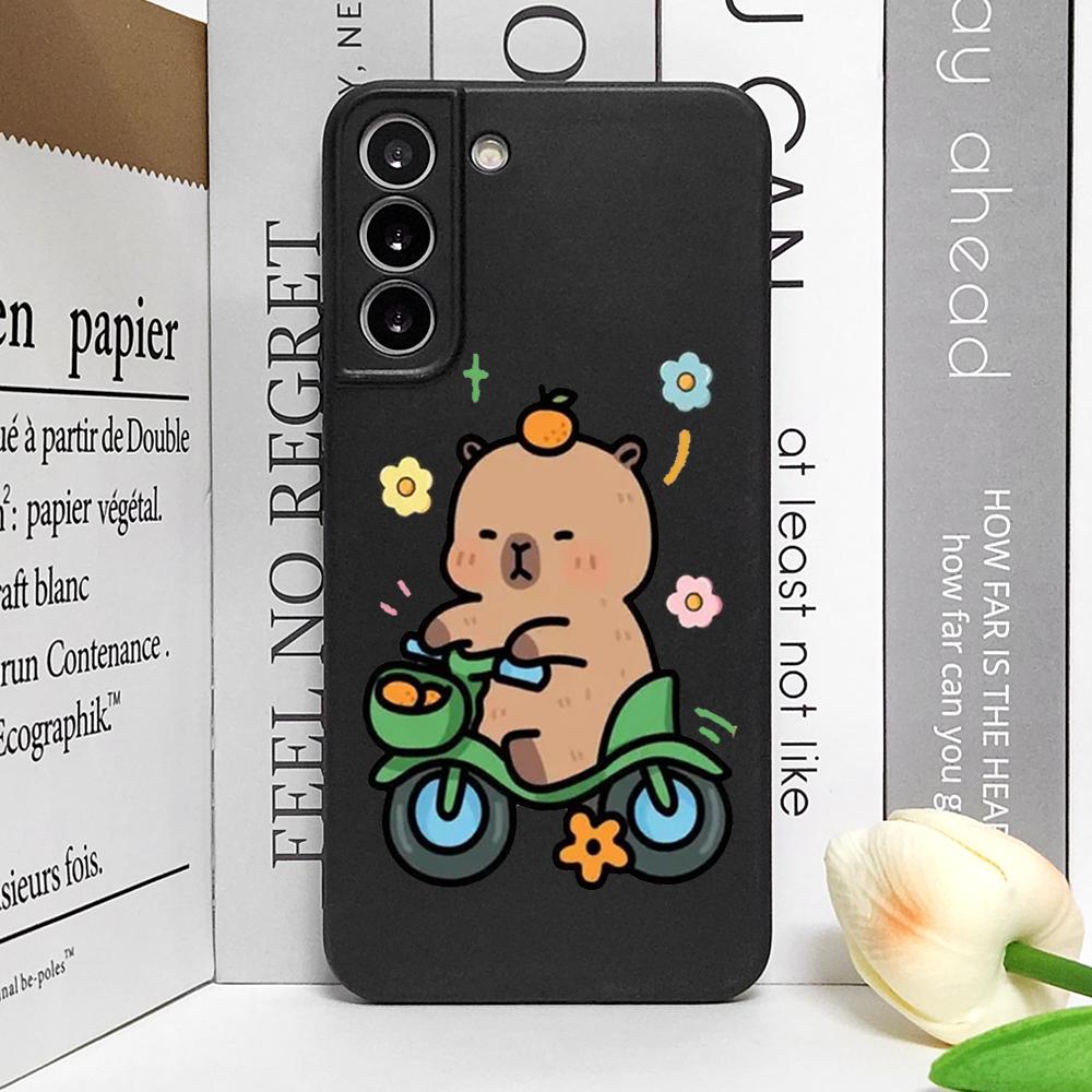 Custodia per Telefono Capibara Carino per Samsung Galaxy S22 S23 S24 S25 edge Ultra S20 Plus S21 FE 5G Cover Morbida Coppia di Animali Divertente Fundas