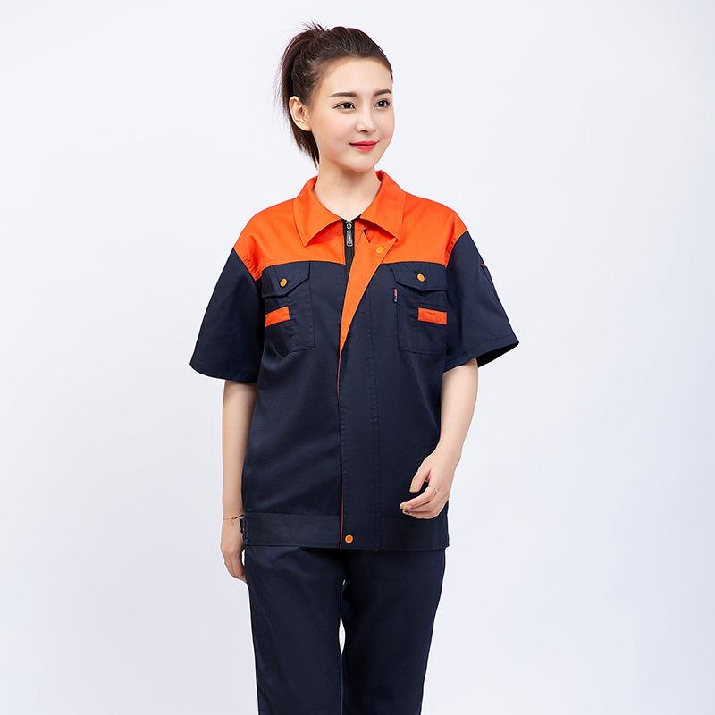 

Men s Summer Color Block Short Sleeve Auto Repair Workwear Overalls Set Small/160