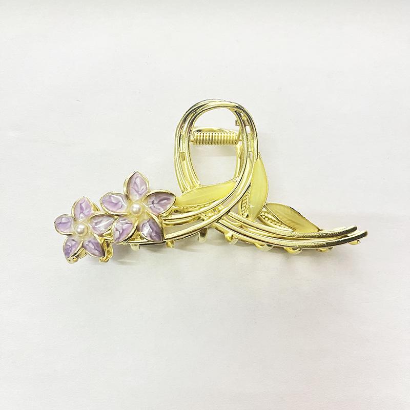 Elegant Tulip & Lily Hair Clip - Large Fairy Claw for Stylish Back-of-Head Design