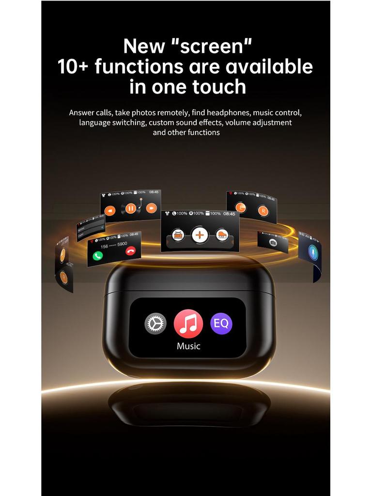 XG42 Bluetooth Earphones: Smart Screen Clip-on, Dual-Ear, AI Translation, Cross-Border Model with Digital Display.