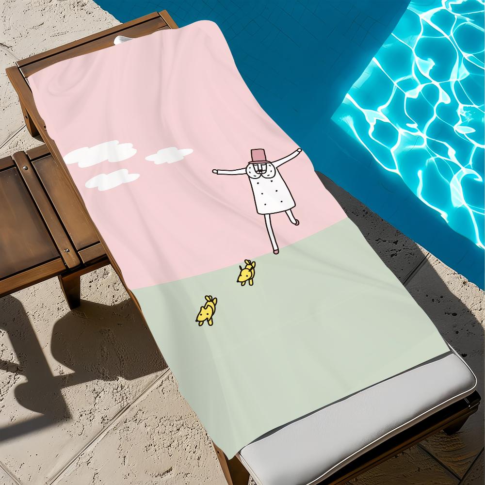 O-ojisan-n Anime niedliches Handtuch Strand Schnelltrocknend Weich Poolhandtücher Geschenk für Reise Fitnessstudio Dusche Camping Sport