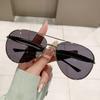 Oversized Aviator Sunglasses For Women 70s Retro 2025 Metal Shades with Gold Streamline Arms