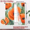 2D FLAT PRINTING 2pcs Curtains (Without Rod) Floral Poppy Design Ramadan holiday curtains with digital printing Versatile