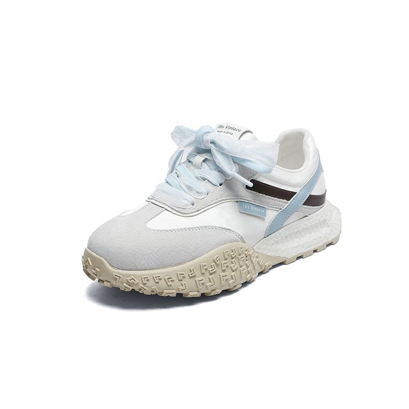 

Thick-soled heightening women s spring new leather satin breathable sneakers lightweight casual running shoes 35 синій