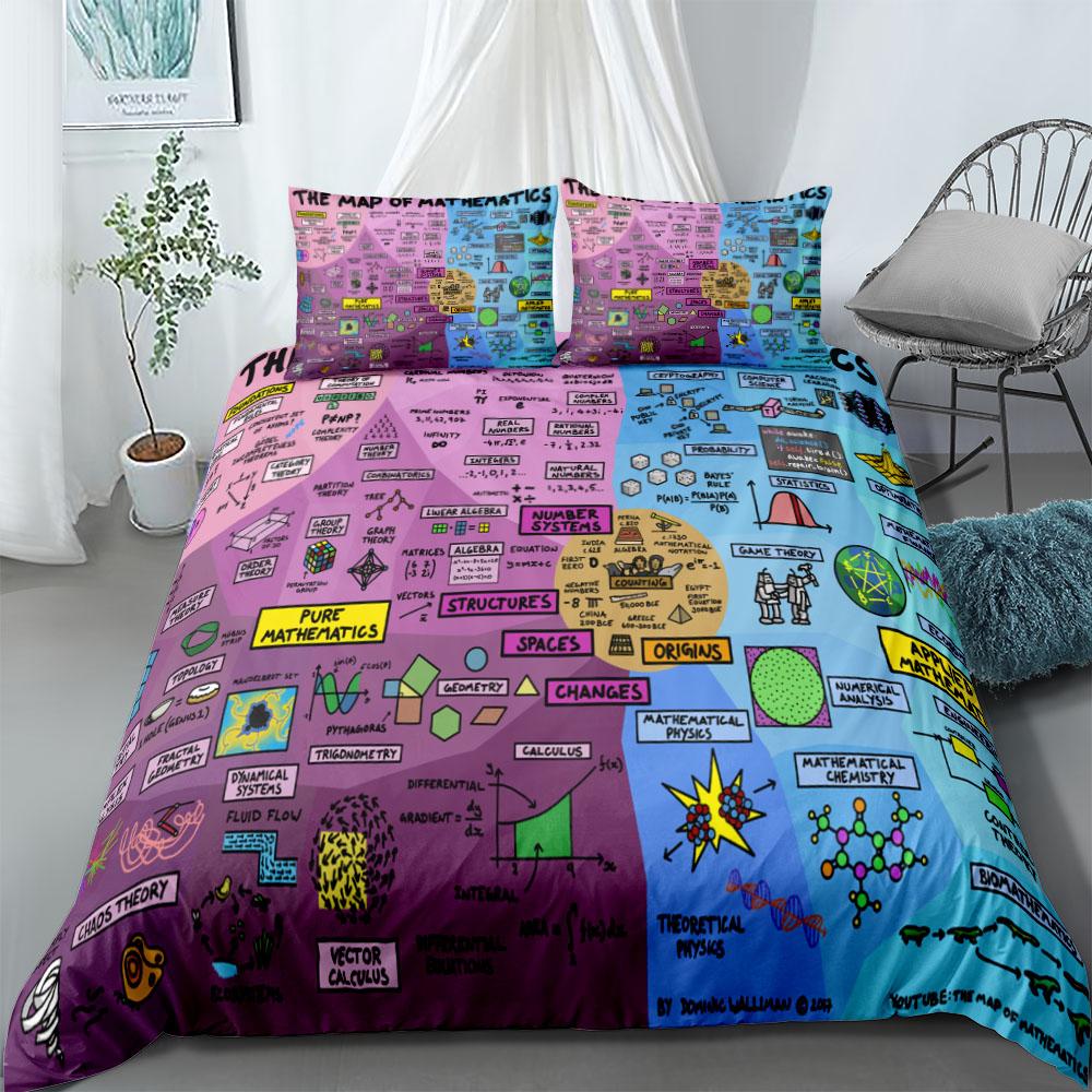 

Комплект постельного белья Mathmatic Knowledge King Queen Double Full Twin Single Size Duvet Cover Pillow Case Комплект постельного белья EU single(135x200cm)