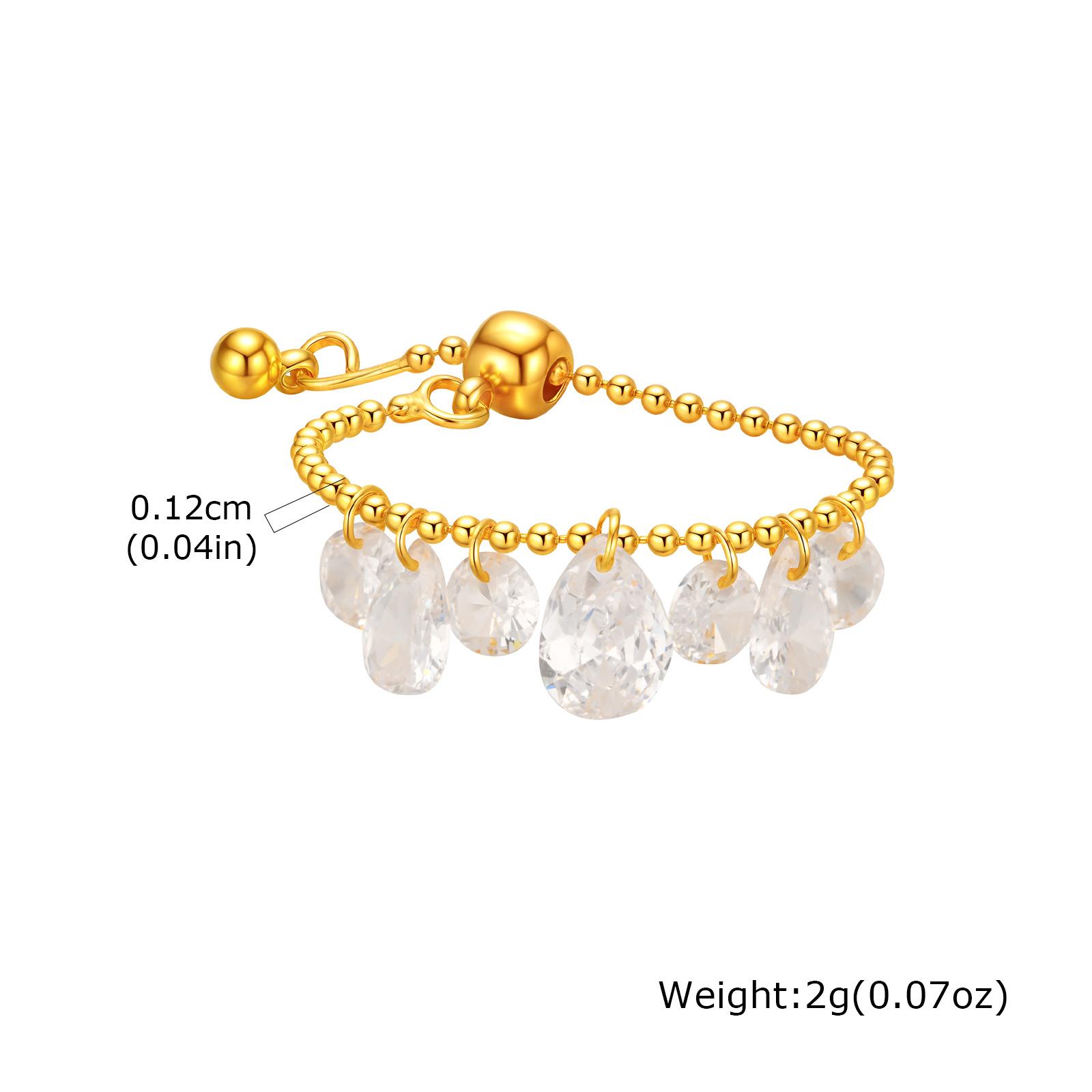 

Irregular Luxury Zircon Water Drop Pendant Ring for Women, Gold Plated Adjustable Women s Beads Ring, Fashion Finger Jewelry золотой