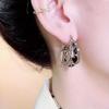 [Vintage Elegance, Earrings] Black Zirconia Hoop Earrings | Vintage Elegance for Women, Perfect for Parties, Everyday Wear, And As a Jewelry Gift
