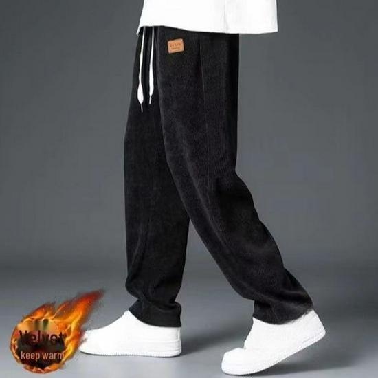 Pantaloni de trening pentru bărbați din catifea din catifea grea - la modă, ocazional, lejer pentru sporturile de toamnă și iarnă