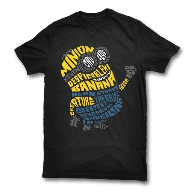 

Футболка с каллиграммой «Миньоны» SML Xl 2Xl
