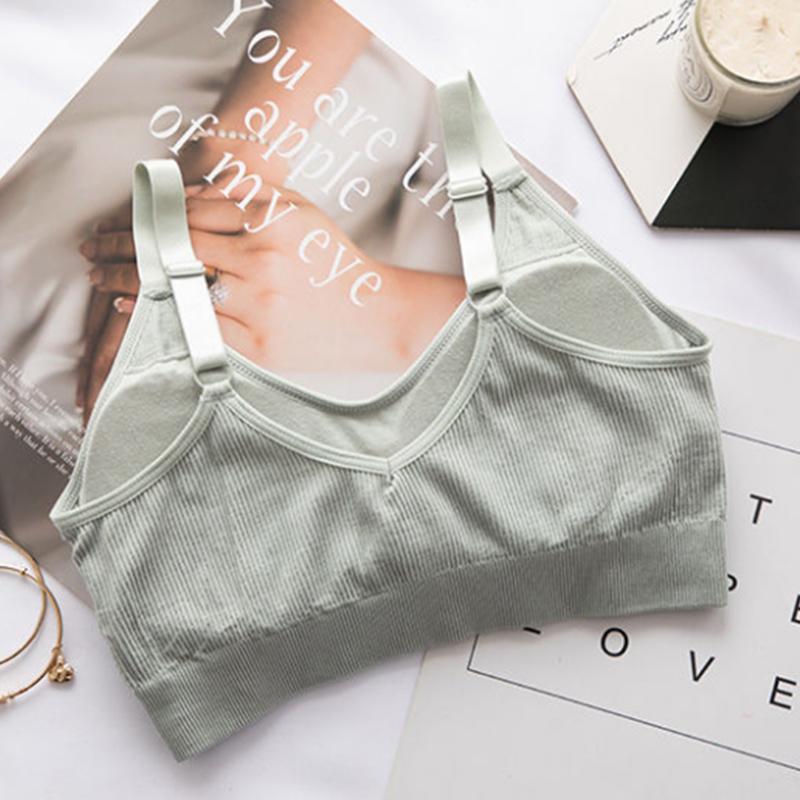 Magnifique sous-vêtement de poitrine enveloppant le dos avec coussinet de poitrine, gilet froncé anti-éblouissement pour le sommeil sans armatures