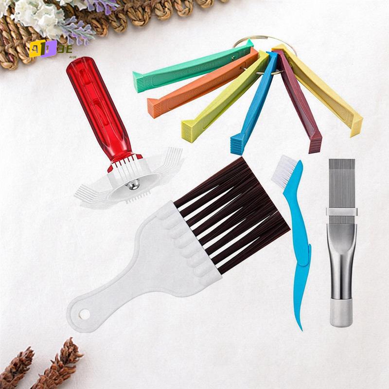 A03E-Universal Car Radiator Condenser Fin Comb Sets Air Conditioner Coil Straightener Hand Cleaning Tool Auto Cooling