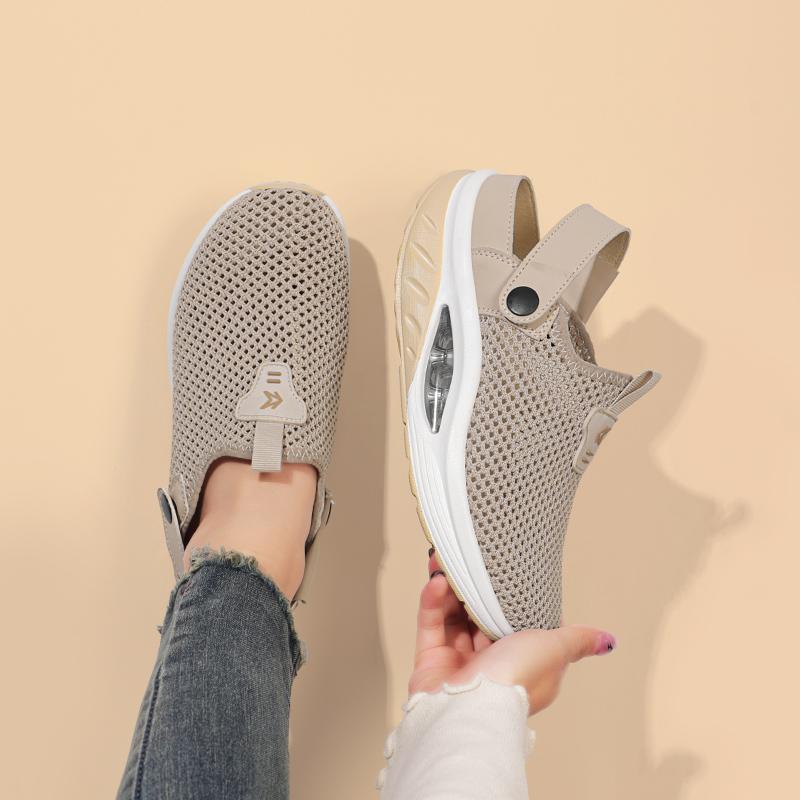 Breathable Mesh Women's Sandals Air Cushion Platform Casual Shoes Plus Size 35-43 Non-slip Slippers for Walking Traveling