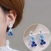 New Korean Fashion Crystal Ginkgo Leaf Earrings For Women Jewelry 2024 Trending Luxury Women's Pearl Opal Drop Earrings JN9