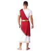 Mens Halloween Ancient Greek Toga Costume Short Sleeve Retro Gold Decoration Cosplay Roman Robe