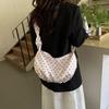Bolso de Tela Fashi Sweet de Lunares para Mujer Gran Capacidad Media Luna Bolsos de Hombro Juveniles Elegantes Bolsos de Mano Casuales Fruncidos