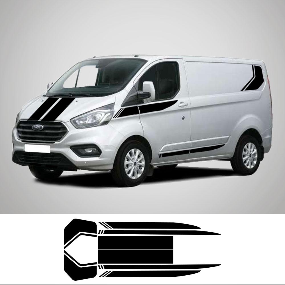 Car Stickers Van Vinyl Decals For Ford Transit Tourneo Custom MK7 MK8 MK9 Sport STRIPE KIT Auto Tuning Accessories