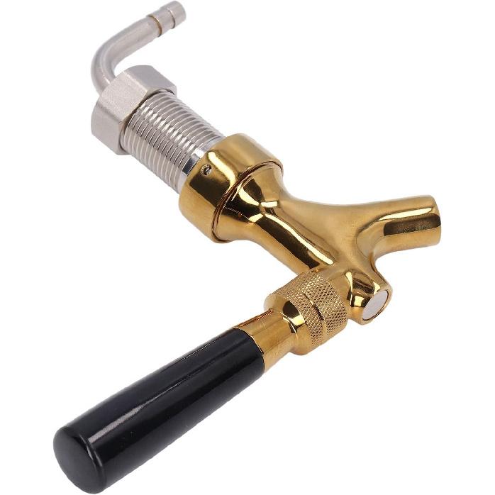 Gold Beer Tap Keg Faucet Adjustable Stainless Steel Brass for 9/12 Caliber Capillaries Connecting,for Bars, Hotels, Restaurants, Home Brew