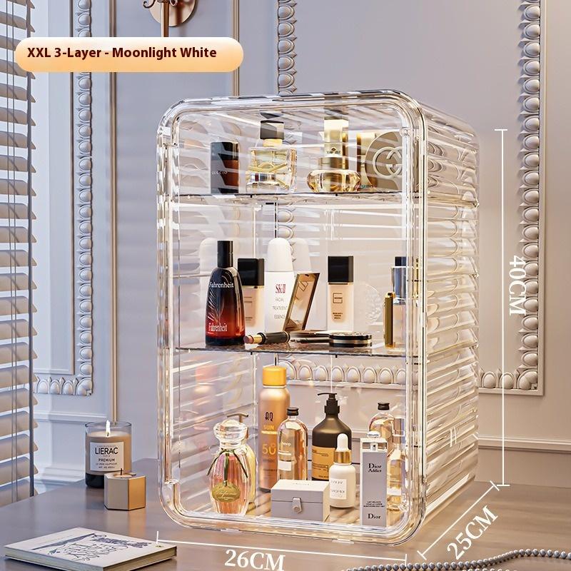 Cosmetics Storage Box Light Luxury Dust Box Dresser Perfume Skin Care Products Powder Mask Large Capacity Storage Shelf