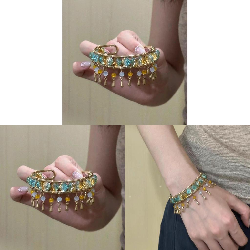 Armband i kinesisk stil med glaspärlor och tofs för mode och elegant användning