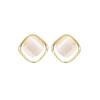 Cat's Eye Gold Stud Earrings – Versatile, High-End Fashion Ear Clips for Women