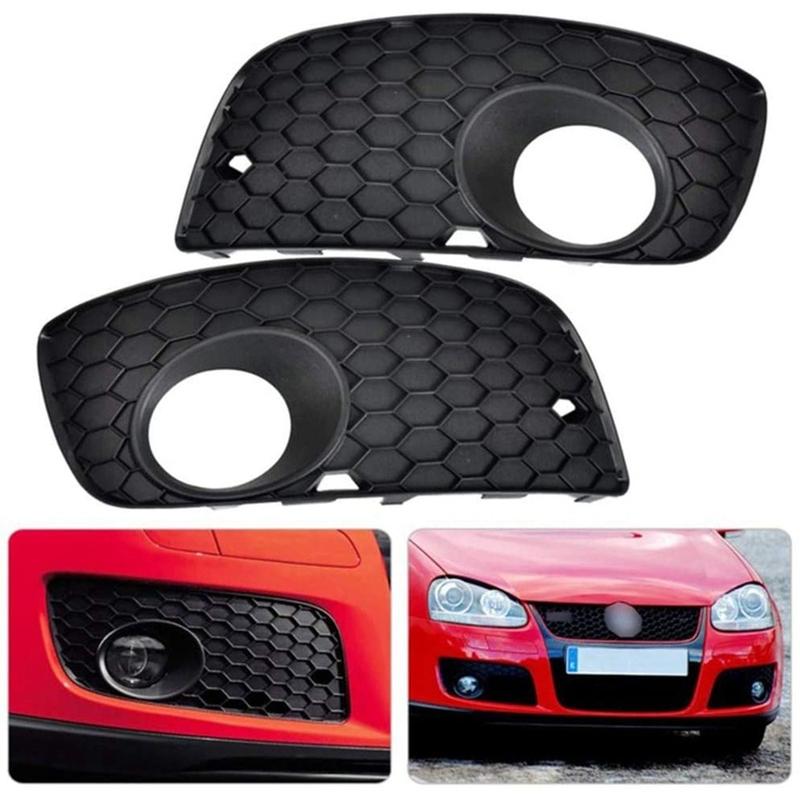 XXR-Front Left + Right Bumper Lower Grill Fog Light Grille Cover For Mk5 Golf 2006-2008