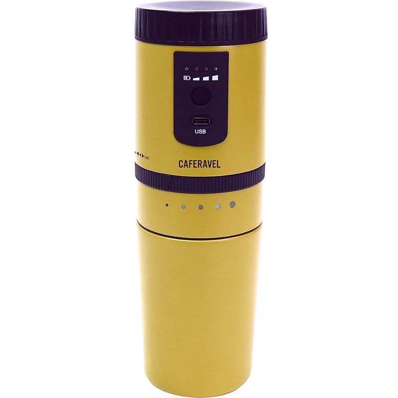 

Estale coffee maker electric for one person camp outdoor to all in one caferavel (grinding, dripping, drinking beans) With this one) mustard yellow