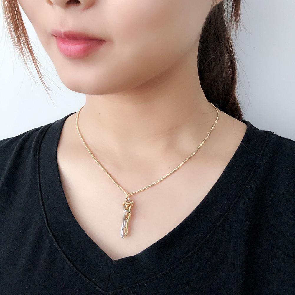 Trendy Hug Unisex Necklace Geometric Style 925 Silver Necklace Pendant