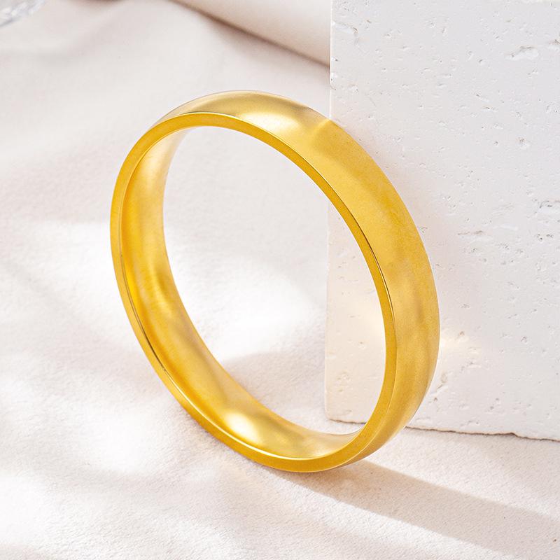 Vietnamese Sand Gold Wide Noodle Bangle for Women - Copper Alloy Simulated Jewelry