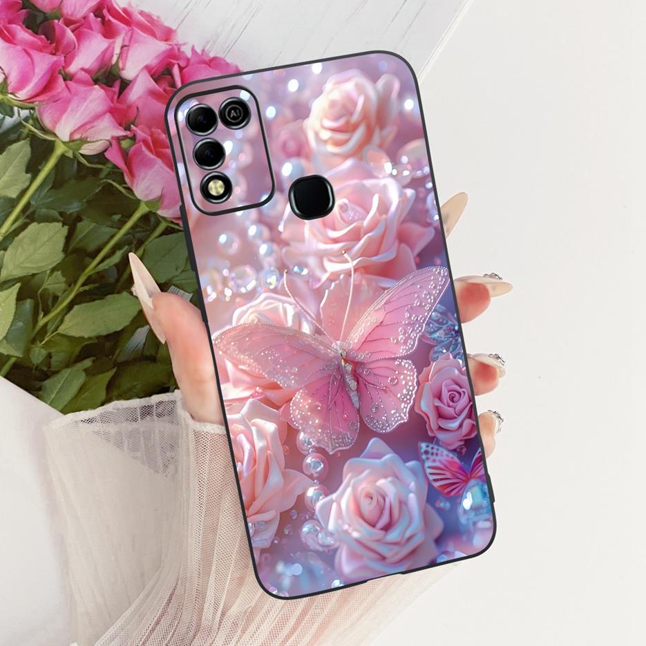For Infinix Hot 11 Play Case Stylish Butterfly Tree Painted Cover Soft TPU Phone Case For Infinix Hot 10 Play X688C X688B Fundas