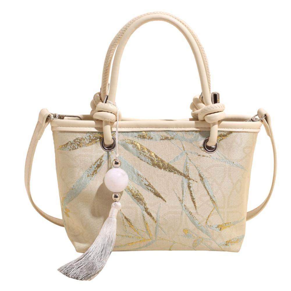 

Cheongsam Accessories Embroidery Shoulder Bag Elegant Hanfu Bucket Bag Wedding бежевый