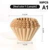50 ks Kávový filtrační papír Dřevitá buničina Kapkový typ Papír Papírový košíček na dort Příslušenství k čajovému sítku Nástroj Kuchyňské náčiní