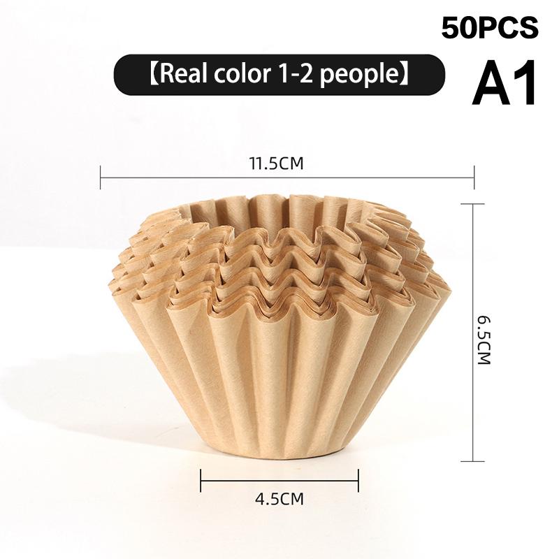 50 ks Kávový filtrační papír Dřevitá buničina Kapkový typ Papír Papírový košíček na dort Příslušenství k čajovému sítku Nástroj Kuchyňské náčiní