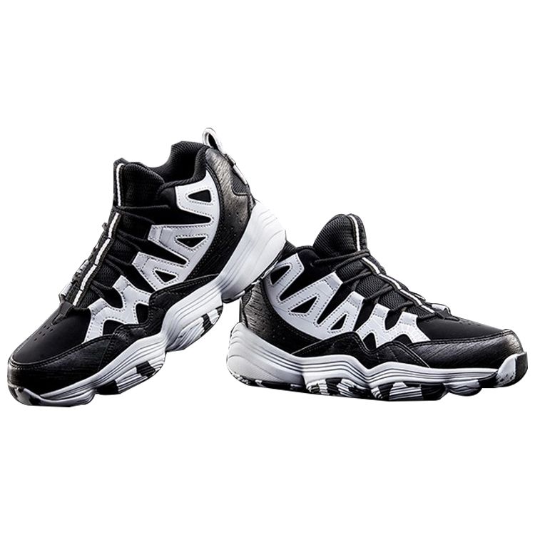 Anta Performance Anti-Slip Durable Mid-Top Basketball Shoes Men Sneakers Black White 11741260-3
