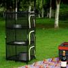 Camping Dry Net 4 Layer Foldable Drying Rack with Carry Bag Multifunctional Mesh Storage Basket for Outdoors Camping