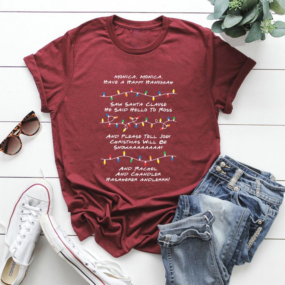 Retro Friends Inspired Holiday T Shirt Phoebe's Song Shirt Christmas Tshirt Friends Graphic T Shirts Unisex Aesthetic Clothes